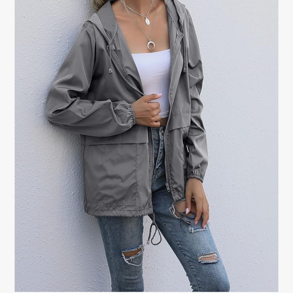 Women's Hooded Utility Jacket in Gray